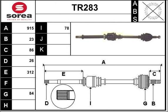 Sera TR283 - Albero motore / Semiasse autozon.pro