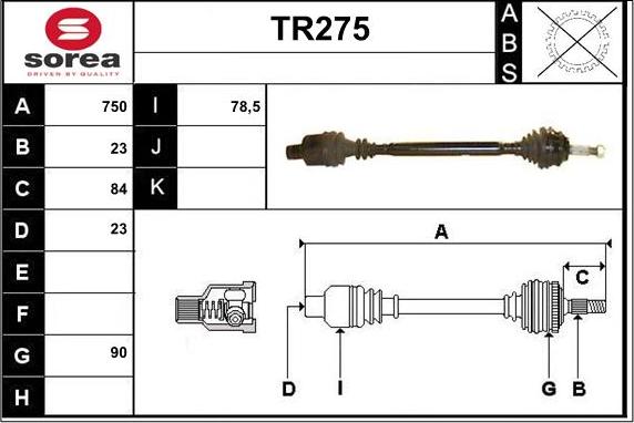 Sera TR275 - Albero motore / Semiasse autozon.pro