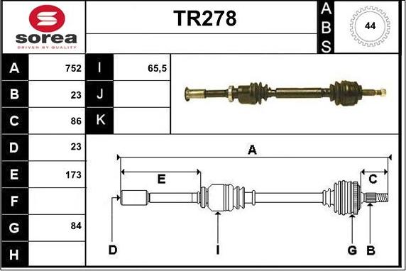 Sera TR278 - Albero motore / Semiasse autozon.pro