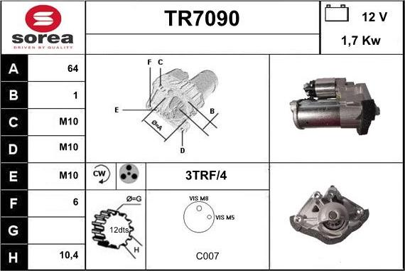 Sera TR7090 - Motorino d'avviamento autozon.pro