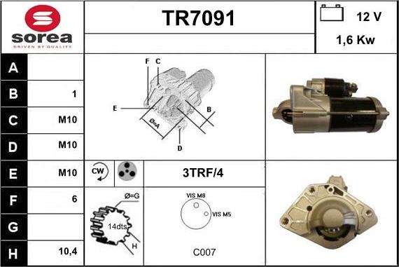 Sera TR7091 - Motorino d'avviamento autozon.pro