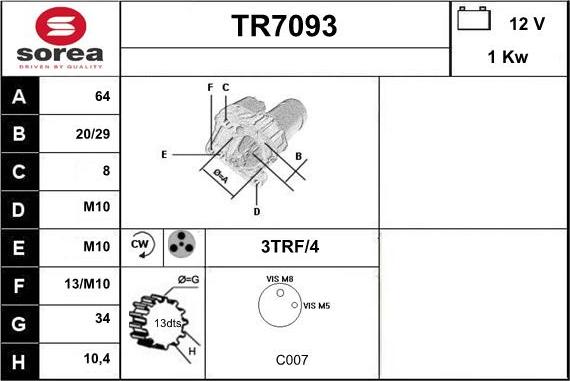 Sera TR7093 - Motorino d'avviamento autozon.pro