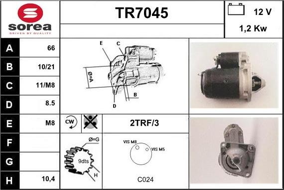 Sera TR7045 - Motorino d'avviamento autozon.pro