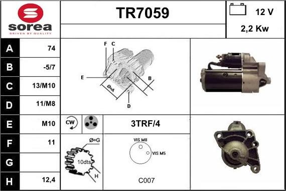 Sera TR7059 - Motorino d'avviamento autozon.pro