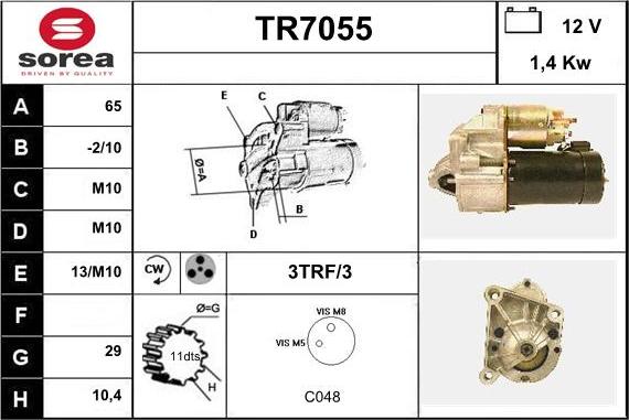 Sera TR7055 - Motorino d'avviamento autozon.pro