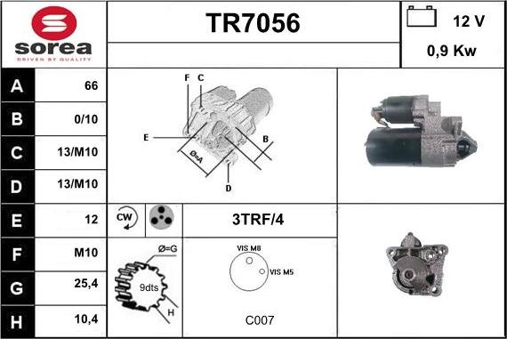 Sera TR7056 - Motorino d'avviamento autozon.pro