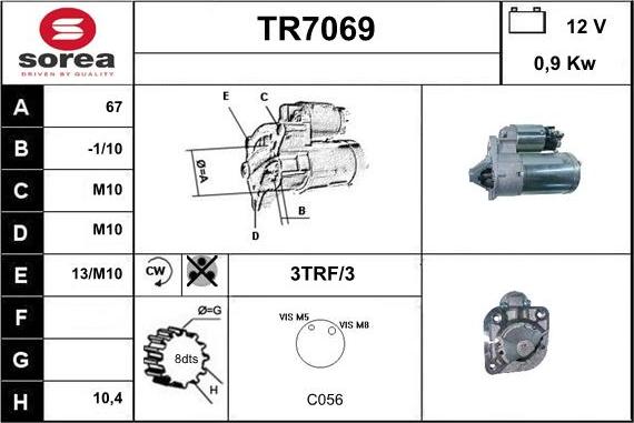 Sera TR7069 - Motorino d'avviamento autozon.pro