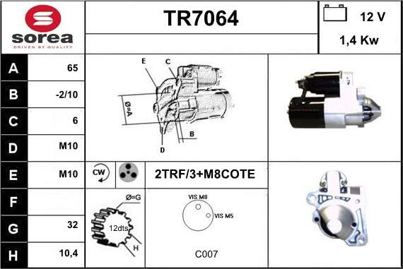 Sera TR7064 - Motorino d'avviamento autozon.pro