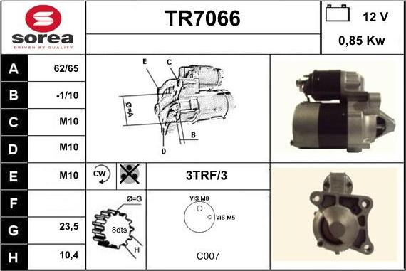 Sera TR7066 - Motorino d'avviamento autozon.pro