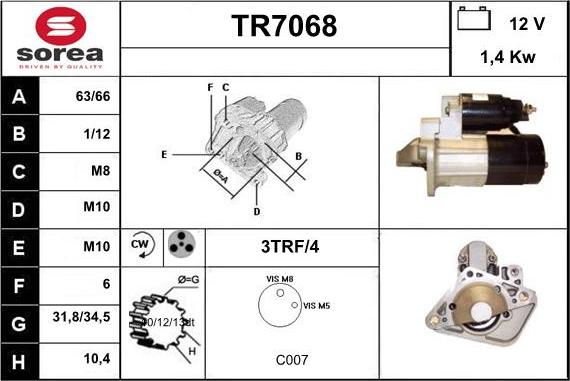 Sera TR7068 - Motorino d'avviamento autozon.pro