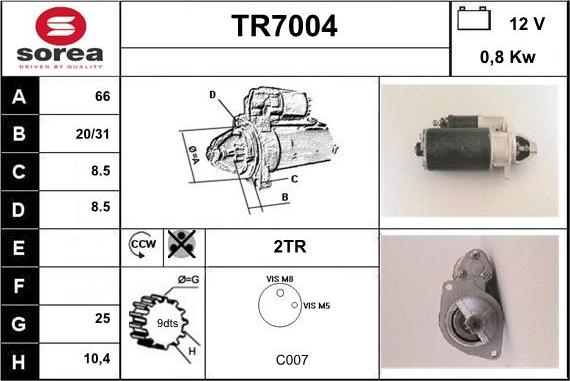 Sera TR7004 - Motorino d'avviamento autozon.pro