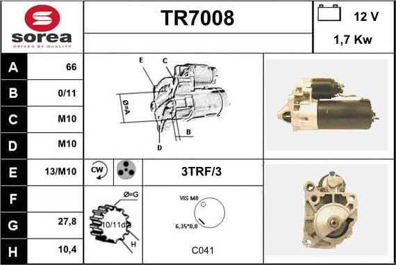 Sera TR7008 - Motorino d'avviamento autozon.pro