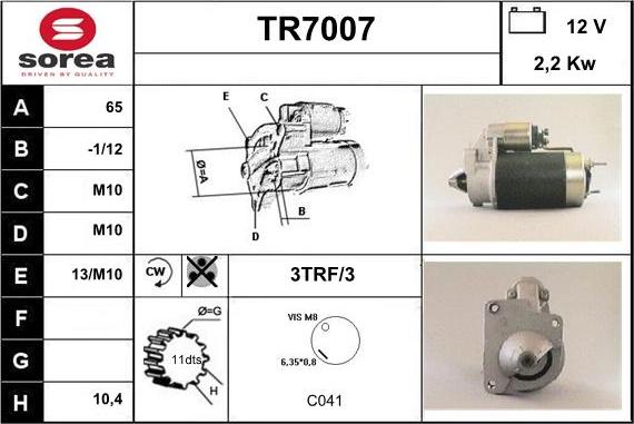 Sera TR7007 - Motorino d'avviamento autozon.pro