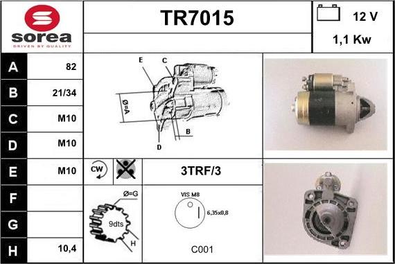 Sera TR7015 - Motorino d'avviamento autozon.pro