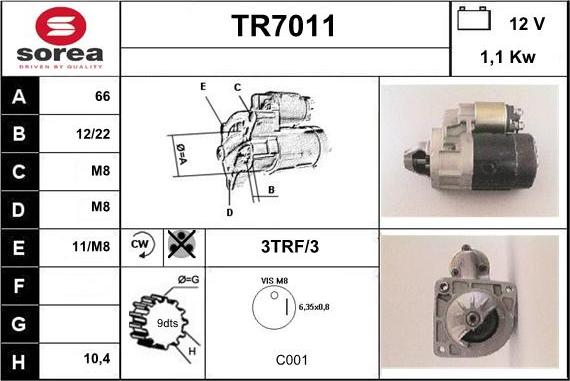 Sera TR7011 - Motorino d'avviamento autozon.pro