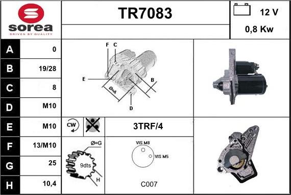 Sera TR7083 - Motorino d'avviamento autozon.pro