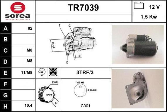 Sera TR7039 - Motorino d'avviamento autozon.pro