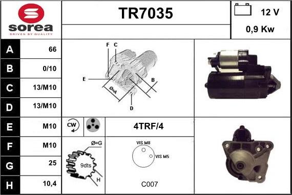 Sera TR7035 - Motorino d'avviamento autozon.pro