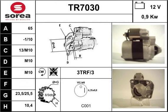 Sera TR7030 - Motorino d'avviamento autozon.pro