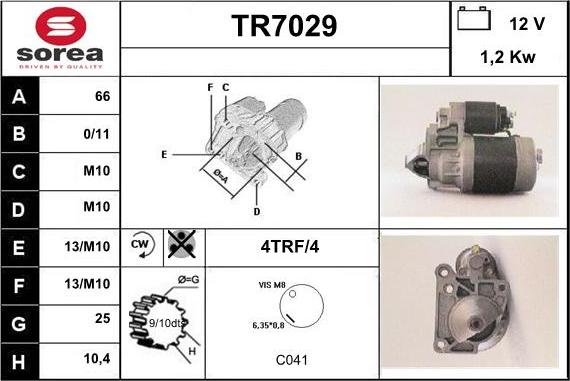 Sera TR7029 - Motorino d'avviamento autozon.pro