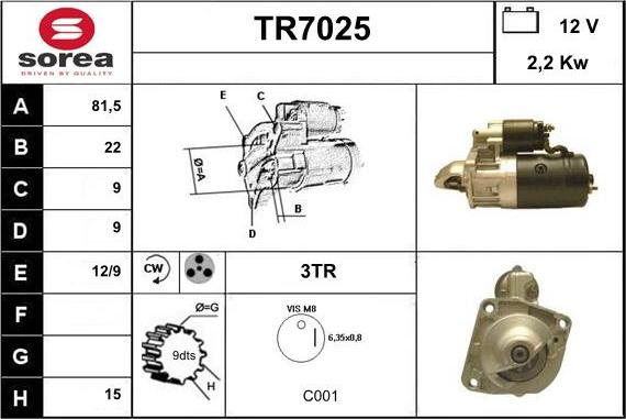 Sera TR7025 - Motorino d'avviamento autozon.pro