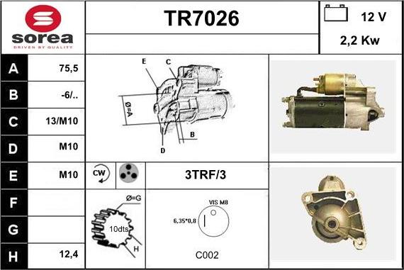 Sera TR7026 - Motorino d'avviamento autozon.pro