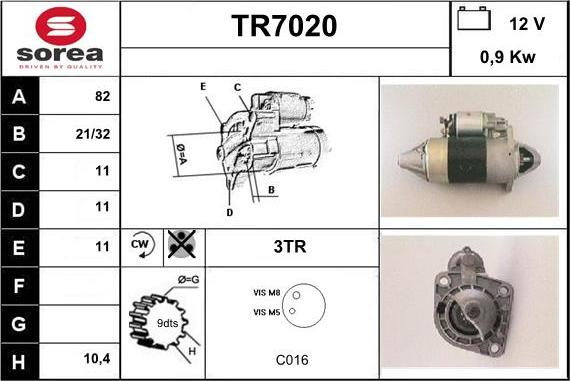 Sera TR7020 - Motorino d'avviamento autozon.pro