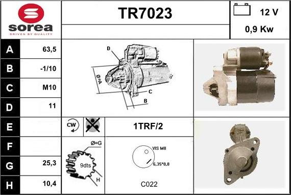 Sera TR7023 - Motorino d'avviamento autozon.pro