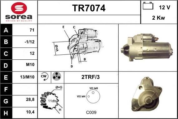 Sera TR7074 - Motorino d'avviamento autozon.pro