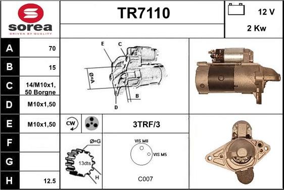 Sera TR7110 - Motorino d'avviamento autozon.pro