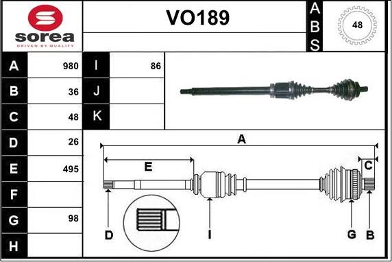 Sera VO189 - Albero motore / Semiasse autozon.pro