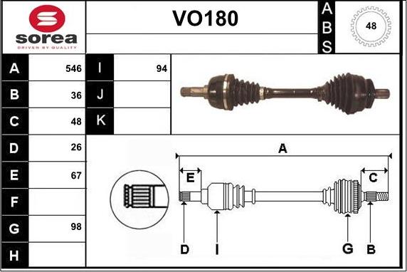 Sera VO180 - Albero motore / Semiasse autozon.pro