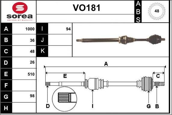 Sera VO181 - Albero motore / Semiasse autozon.pro