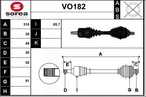 Sera VO182 - Albero motore / Semiasse autozon.pro