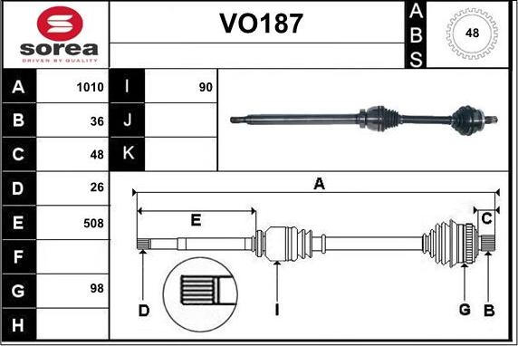 Sera VO187 - Albero motore / Semiasse autozon.pro