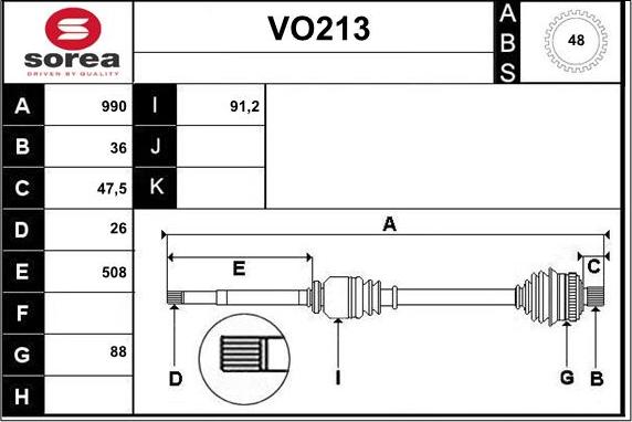 Sera VO213 - Albero motore / Semiasse autozon.pro