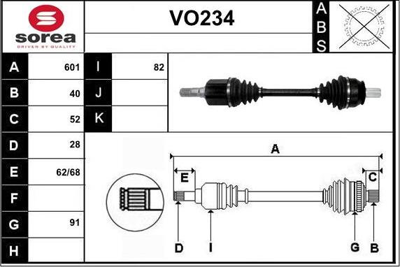 Sera VO234 - Albero motore / Semiasse autozon.pro