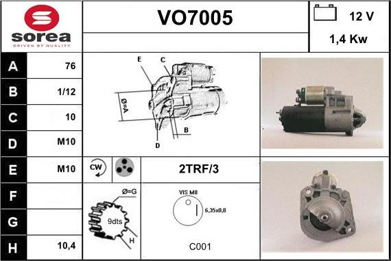 Sera VO7005 - Motorino d'avviamento autozon.pro