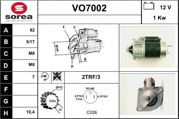 Sera VO7002 - Motorino d'avviamento autozon.pro