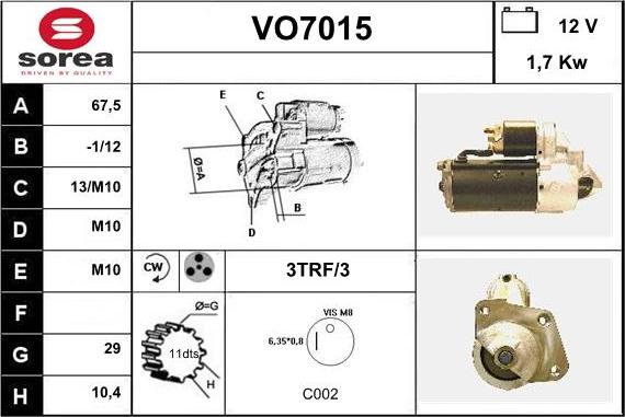 Sera VO7015 - Motorino d'avviamento autozon.pro