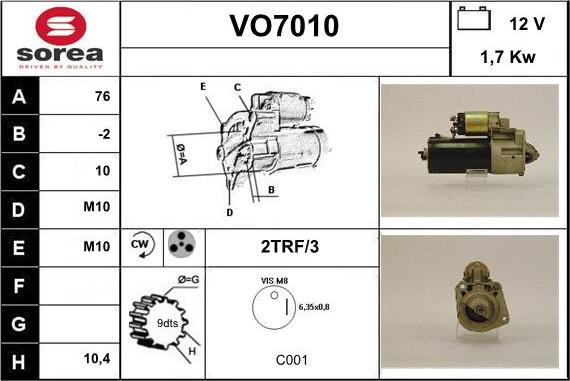 Sera VO7010 - Motorino d'avviamento autozon.pro