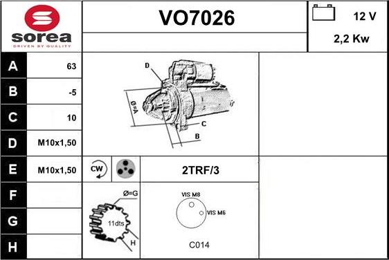 Sera VO7026 - Motorino d'avviamento autozon.pro