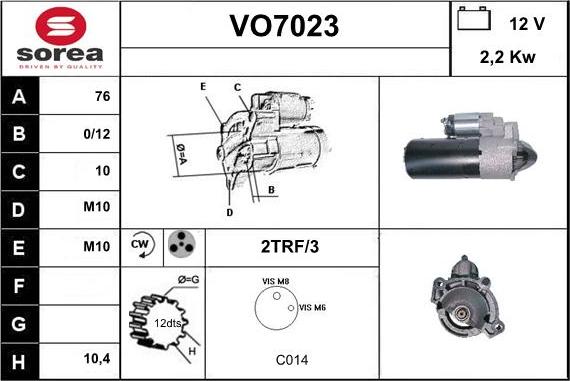 Sera VO7023 - Motorino d'avviamento autozon.pro