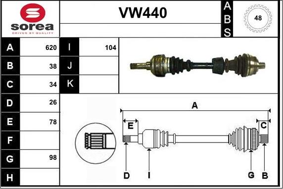 Sera VW440 - Albero motore / Semiasse autozon.pro