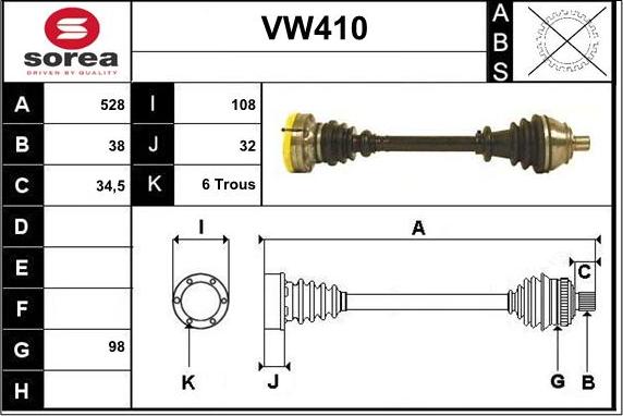 Sera VW410 - Albero motore / Semiasse autozon.pro