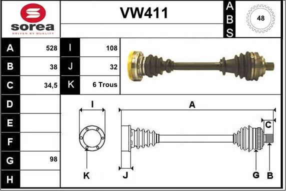 Sera VW411 - Albero motore / Semiasse autozon.pro