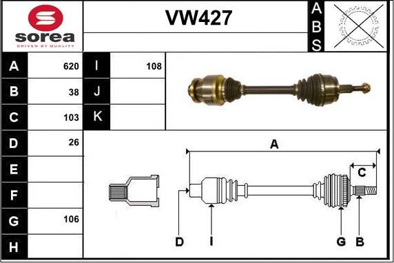 Sera VW427 - Albero motore / Semiasse autozon.pro