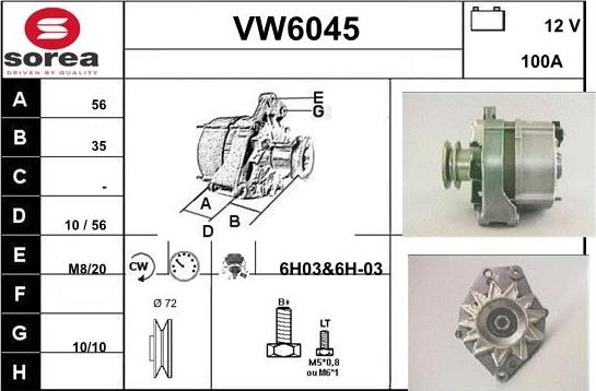 Sera VW6045 - Alternatore autozon.pro