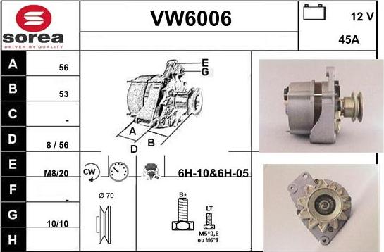 Sera VW6006 - Alternatore autozon.pro