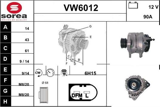 Sera VW6012 - Alternatore autozon.pro